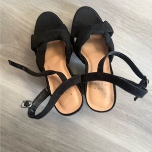 a new day Black Bow Sandals